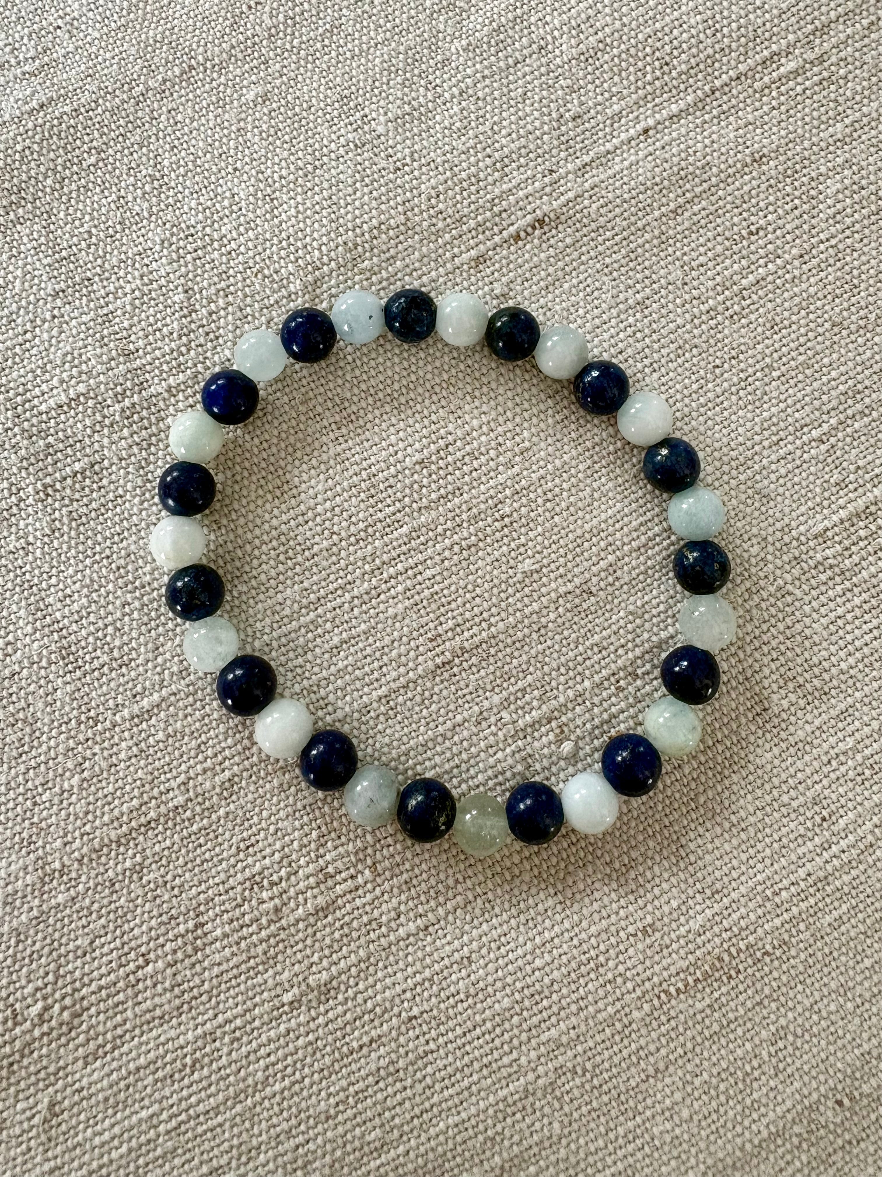 Armband Lapislazuli und Aquamarin