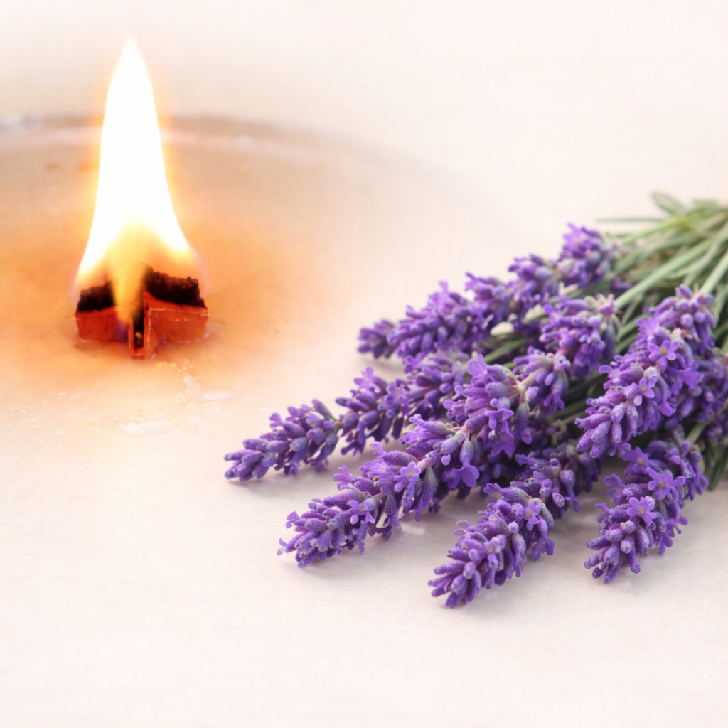 Holzdochtkerze Lavendel