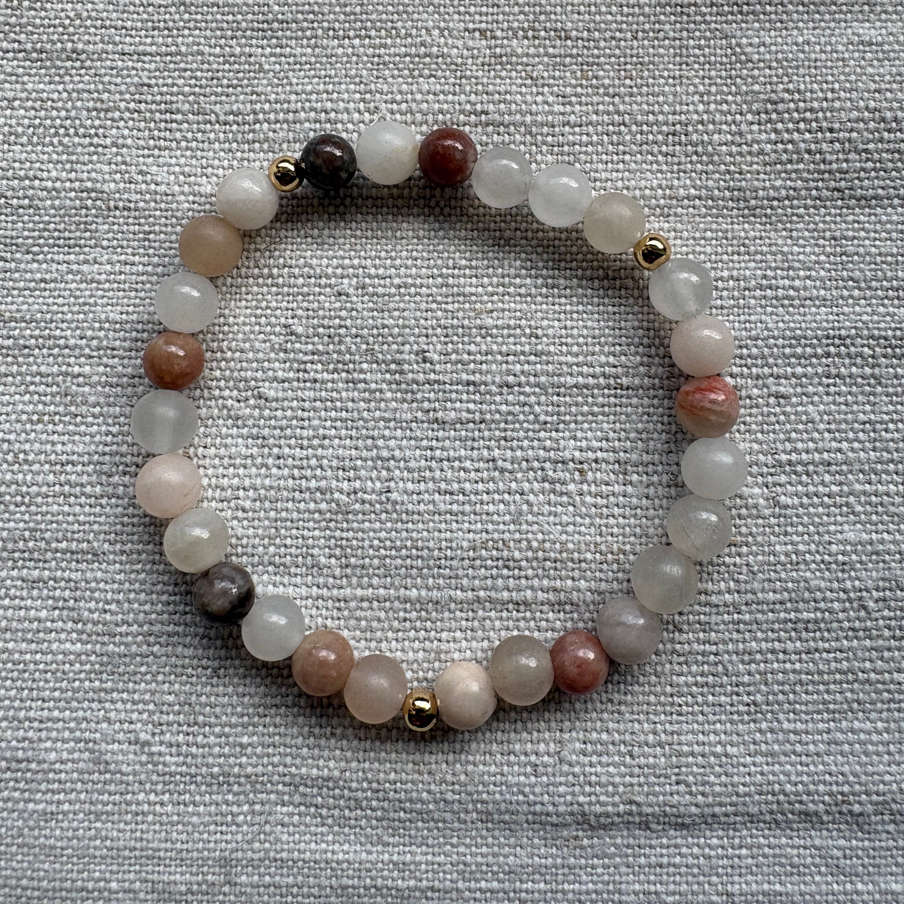 Armband Pfirsich Aventurin und Sesam Jaspis