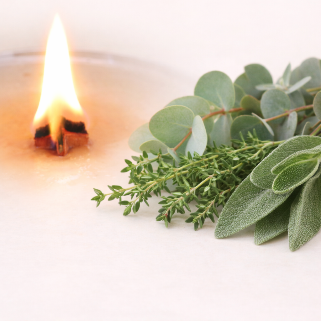 Holzdochtkerze Erkältungszeit