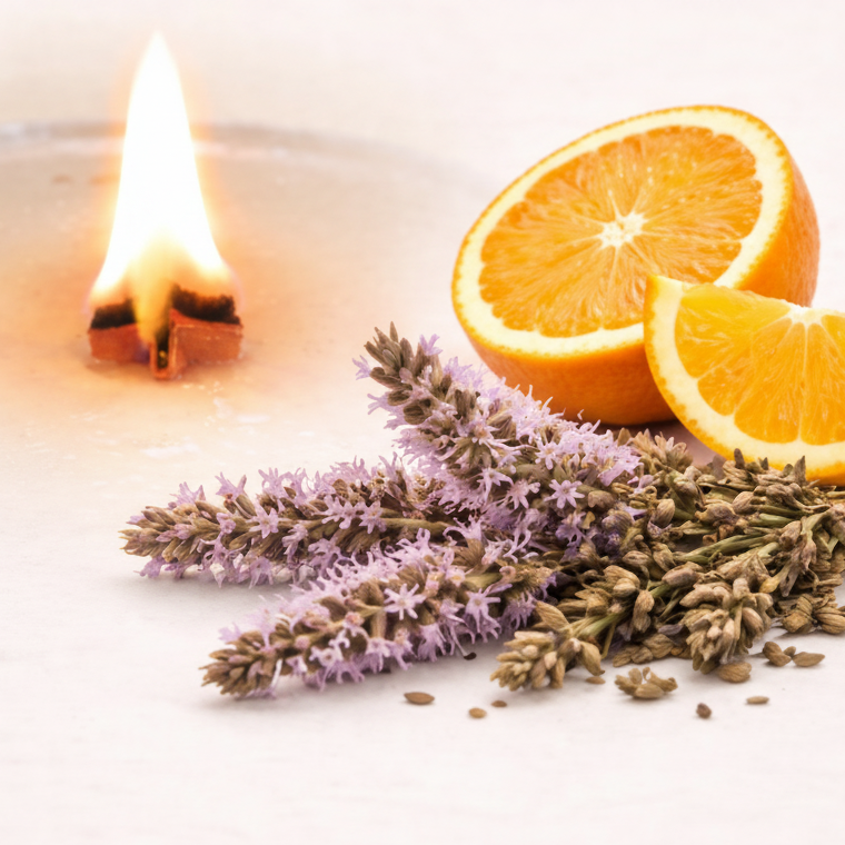 Holzdochtkerze Orange Patchouli