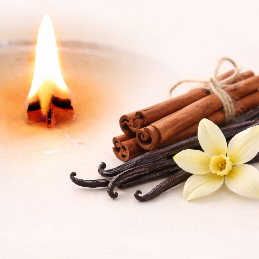 Holzdochtkerze Zimt Vanille