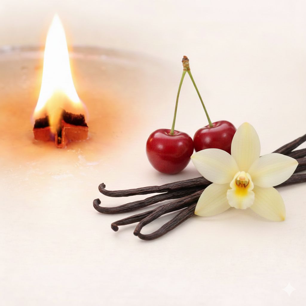 Holzdochtkerze Wildkirsche Vanille