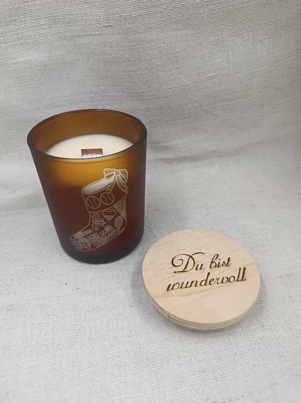 Holzdochtkerze Zimt Vanille