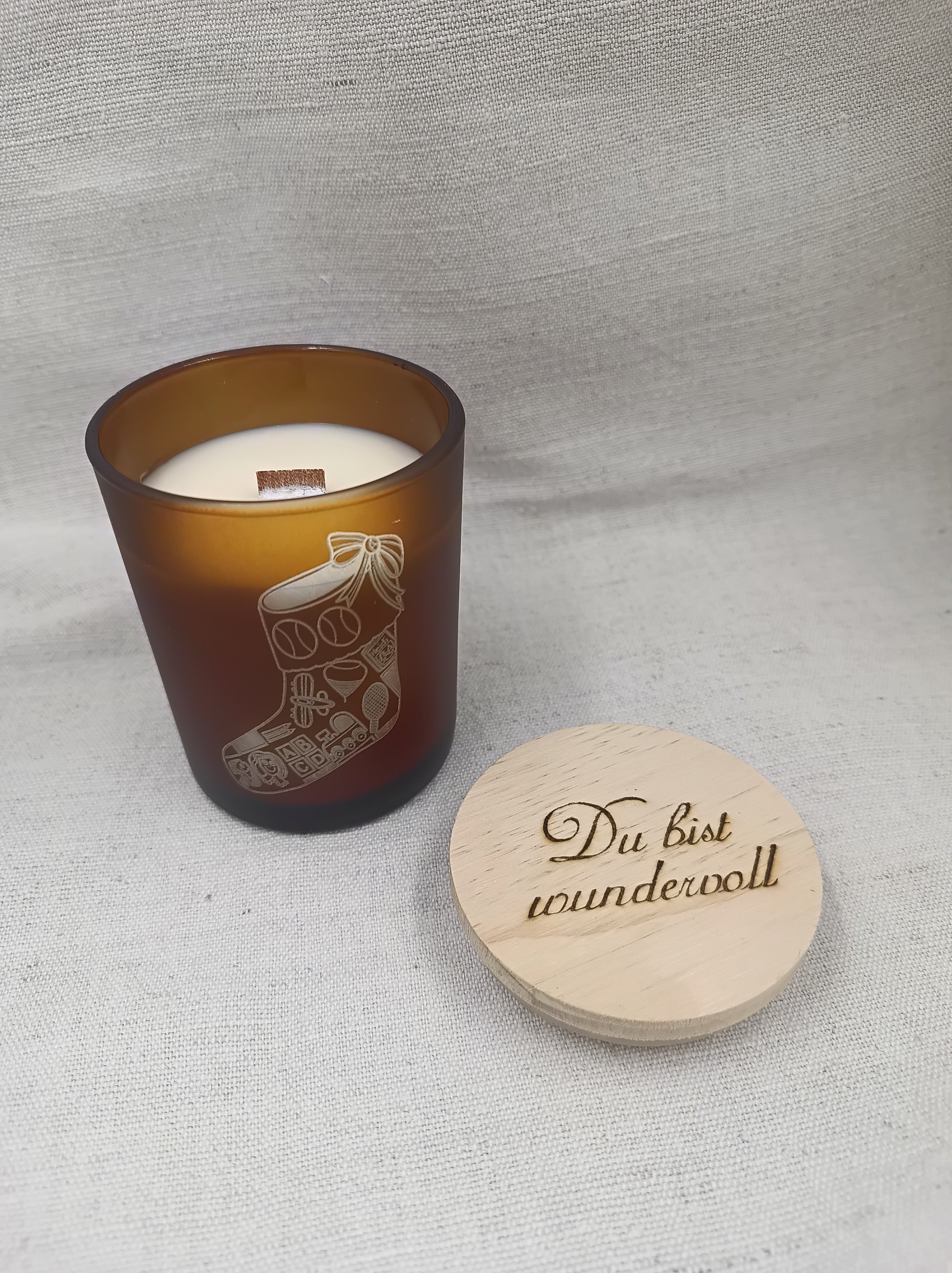 Holzdochtkerze Zimt Vanille