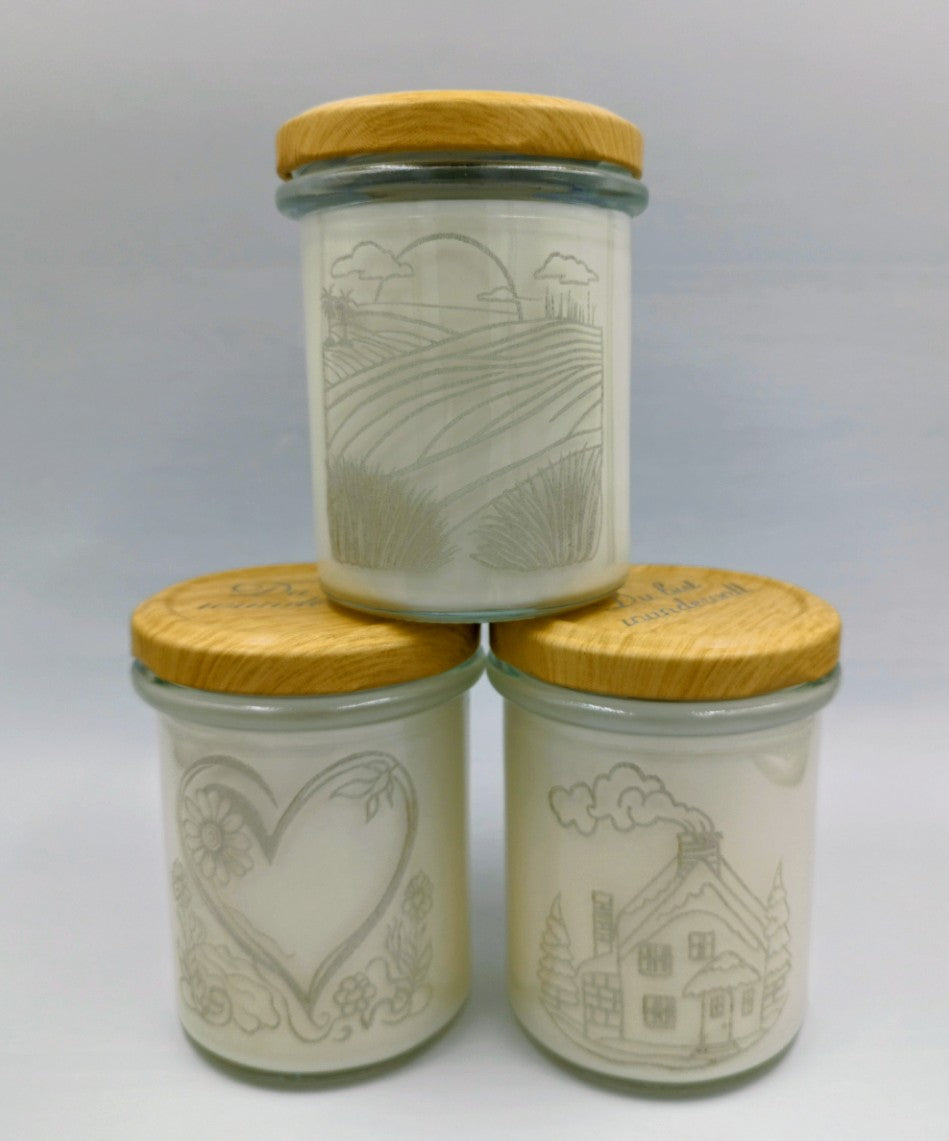 Sale kleine Kerze im Einmachglas