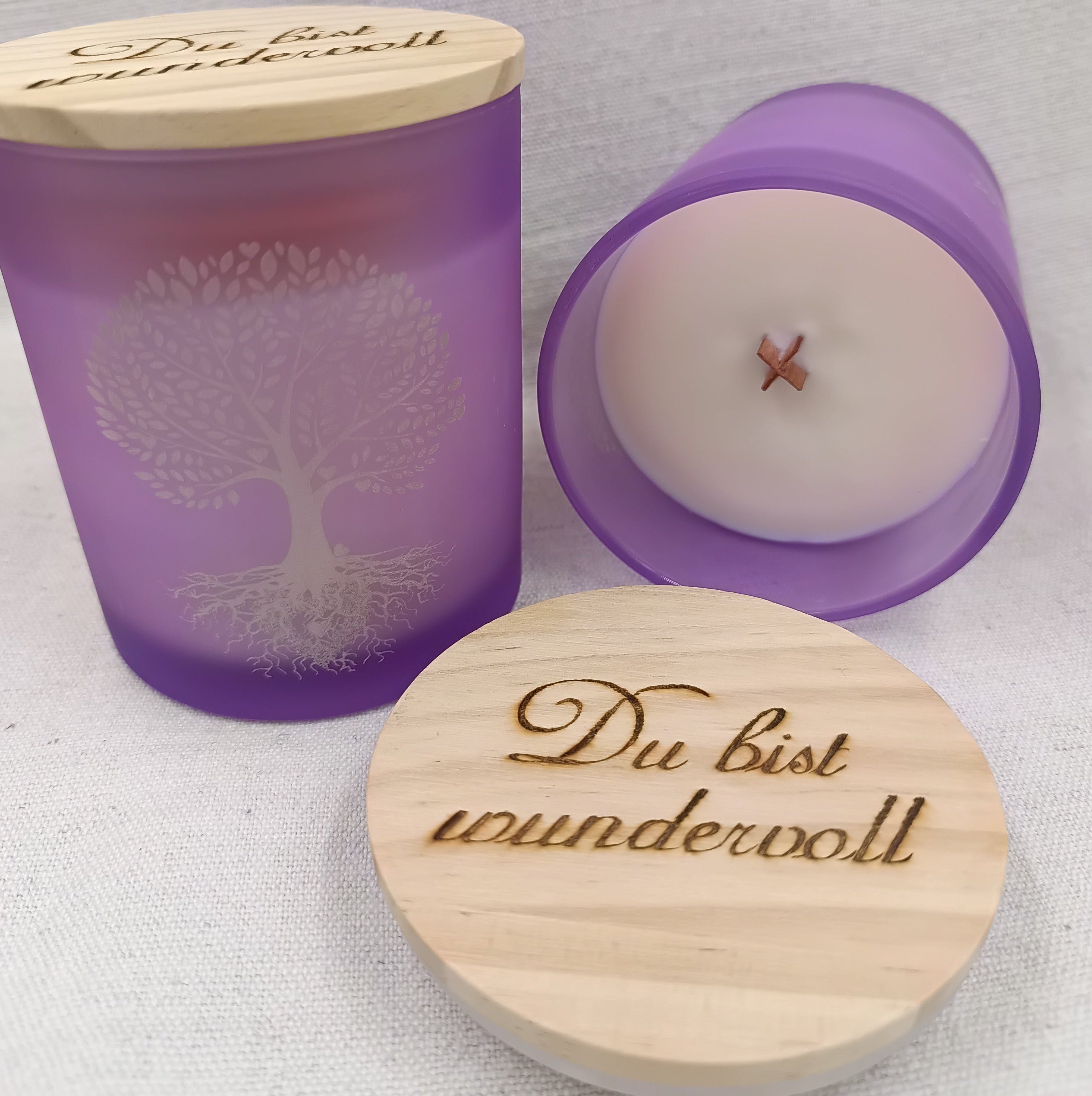 Holzdochtkerze Lavendel