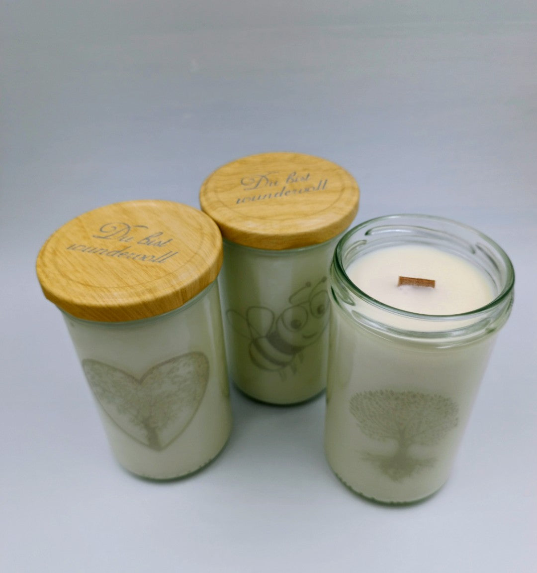 Sale große Kerze im Einmachglas