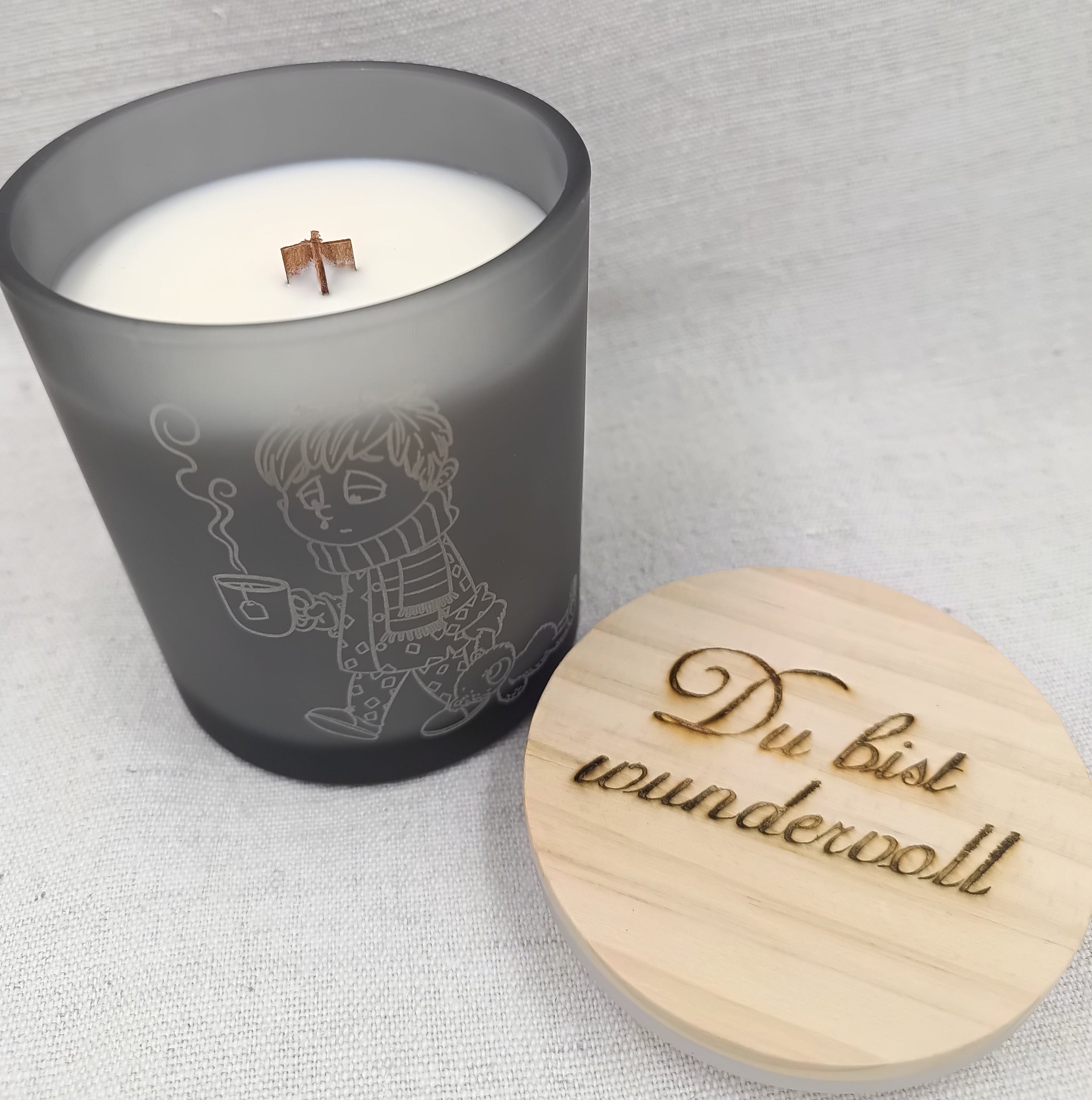 Holzdochtkerze Erkältungszeit