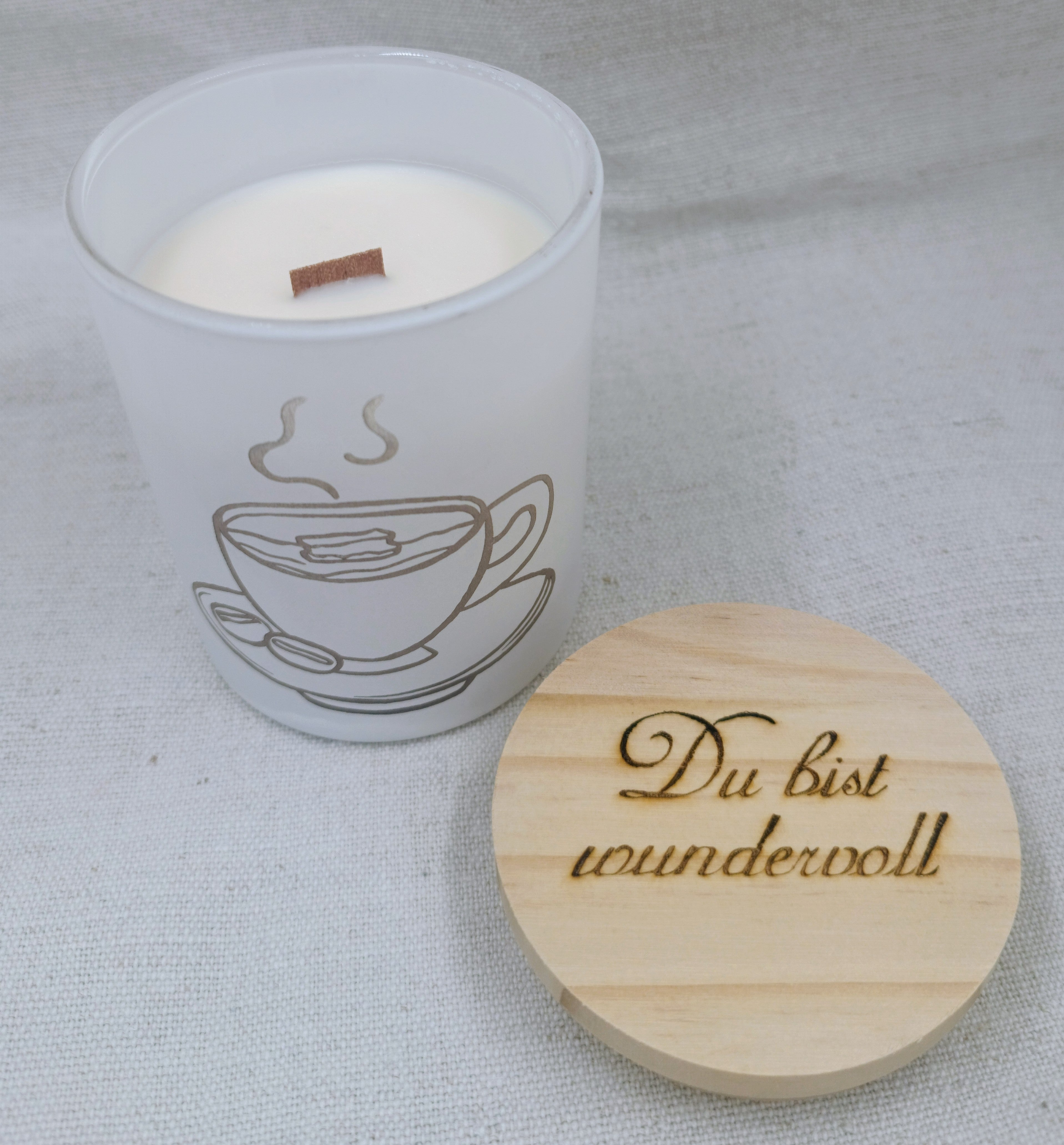 Holzdochtkerze Kaffee Vanille