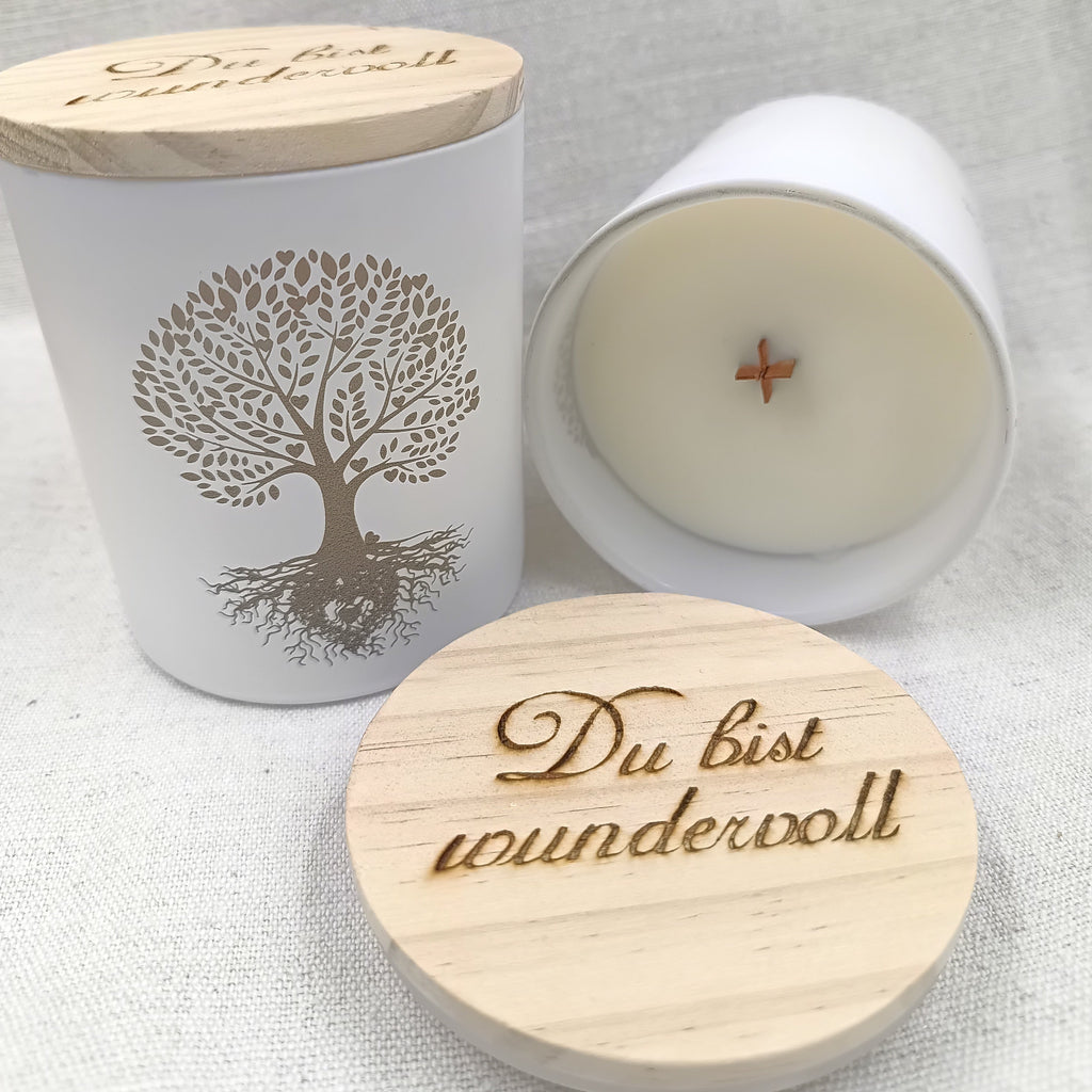 Holzdochtkerze Gute Laune