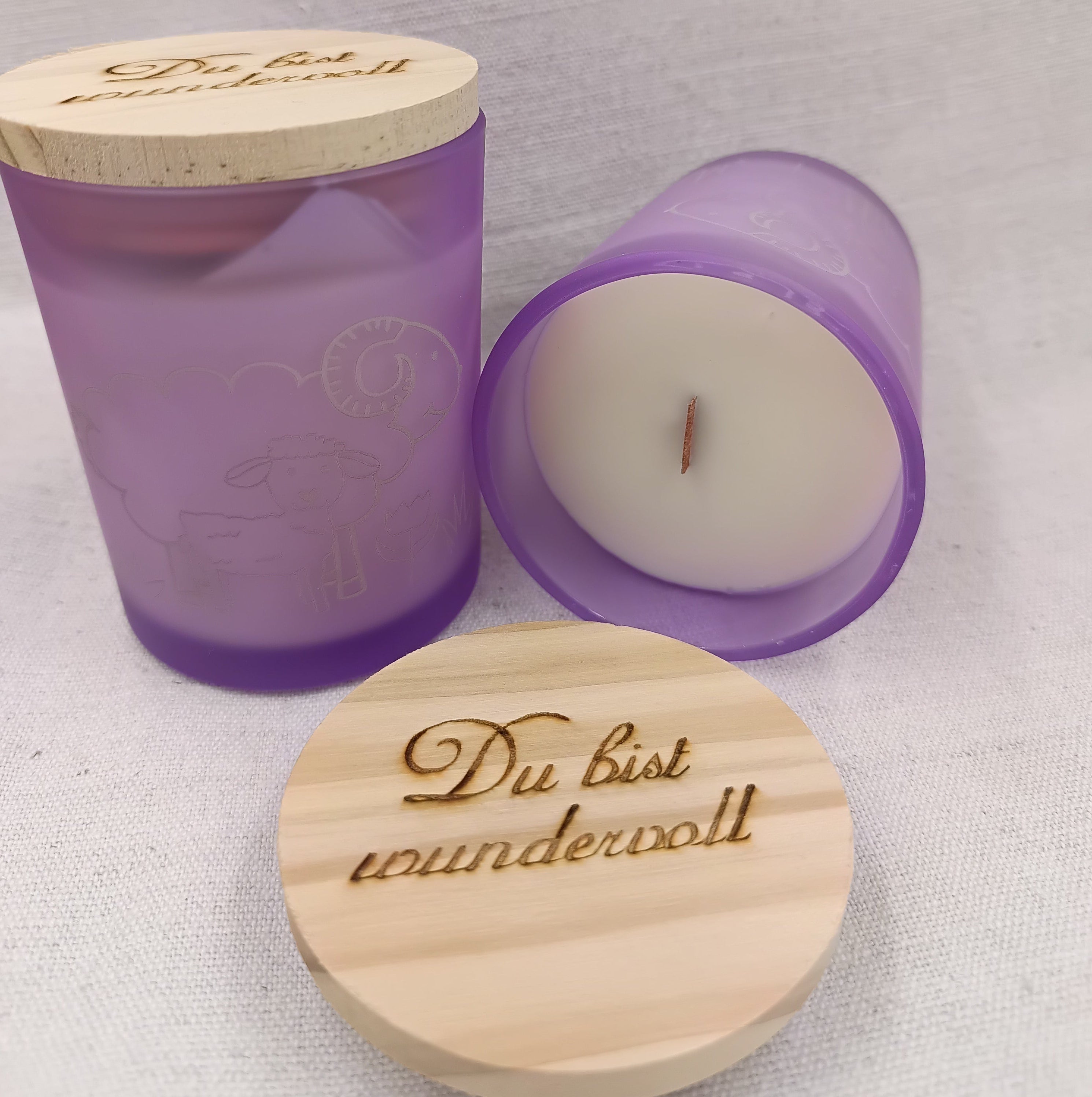 Holzdochtkerze Lavendel