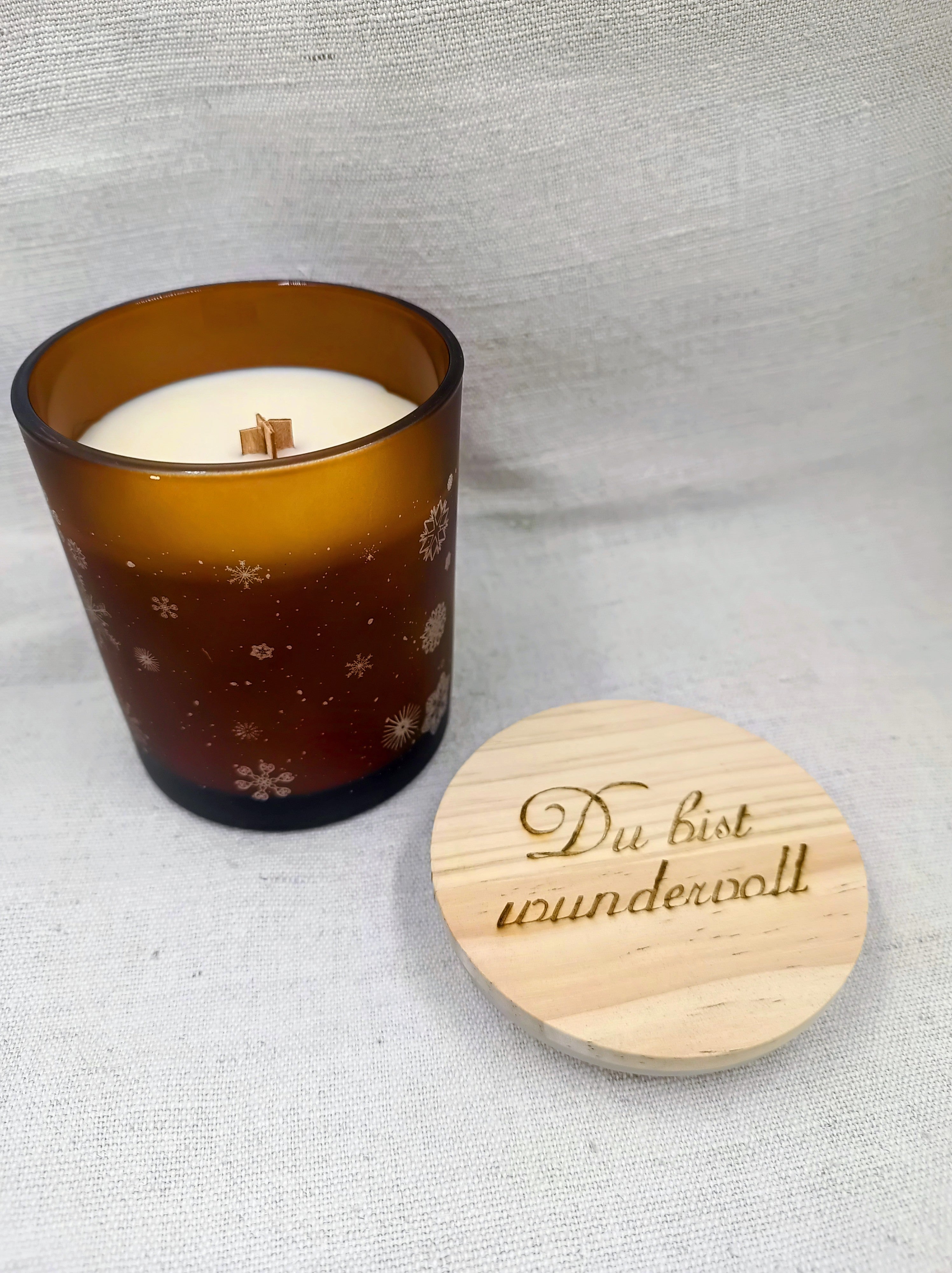 Holzdochtkerze Zimt Vanille