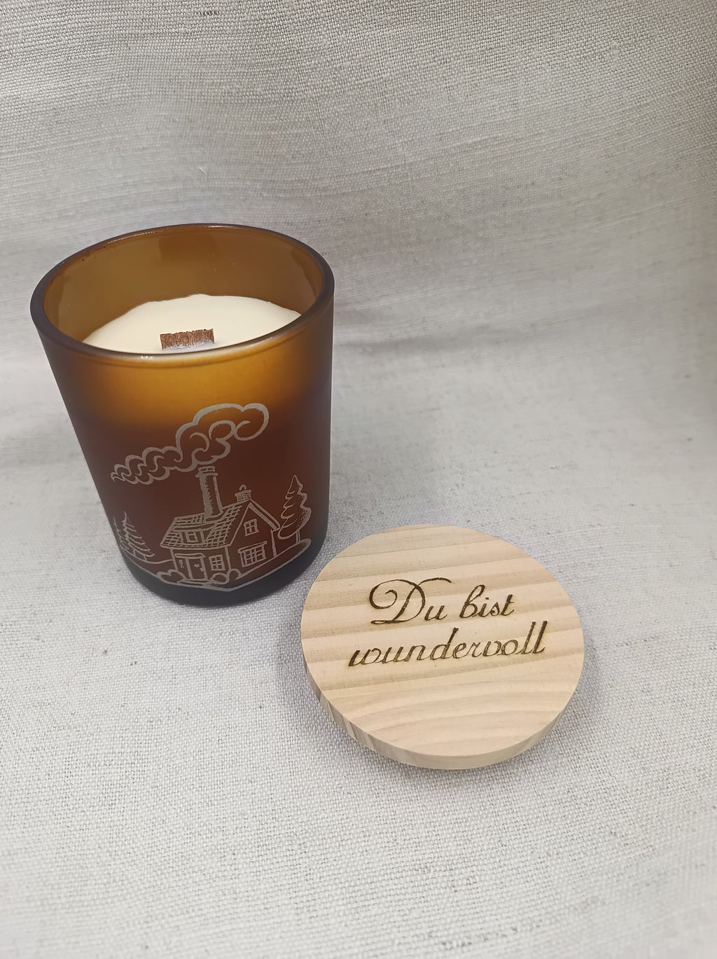 Holzdochtkerze Hüttenzauber